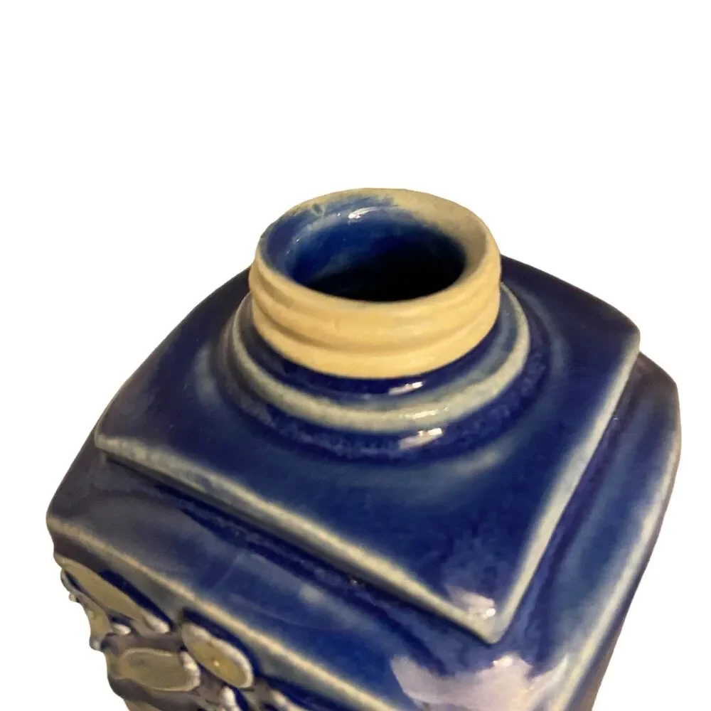 #8188 COBALT BLUE WITH SILVER COUNTER SOAP DISPENSER AET  BIRD LOGO HAND MADE